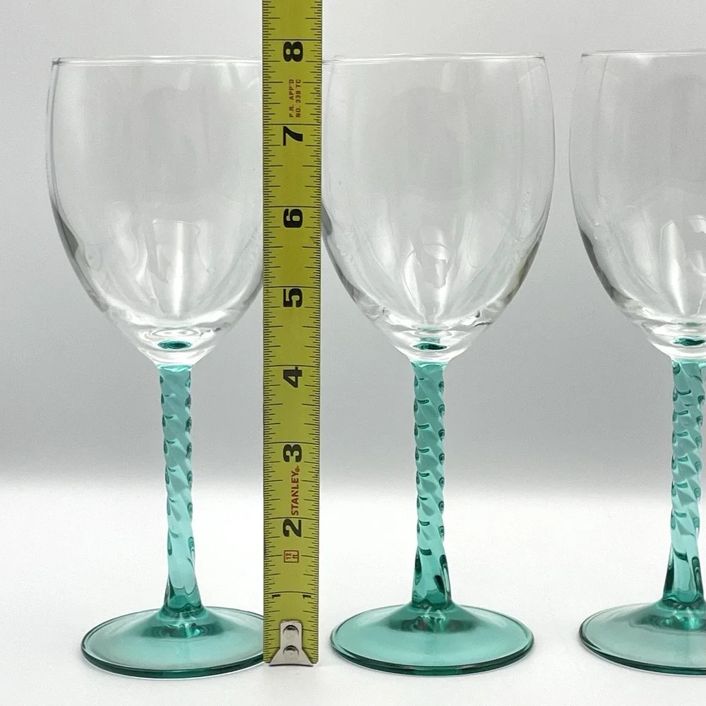 Vintage Cristal D'Arques Angelique Aqua Water Goblets Set of 4 France